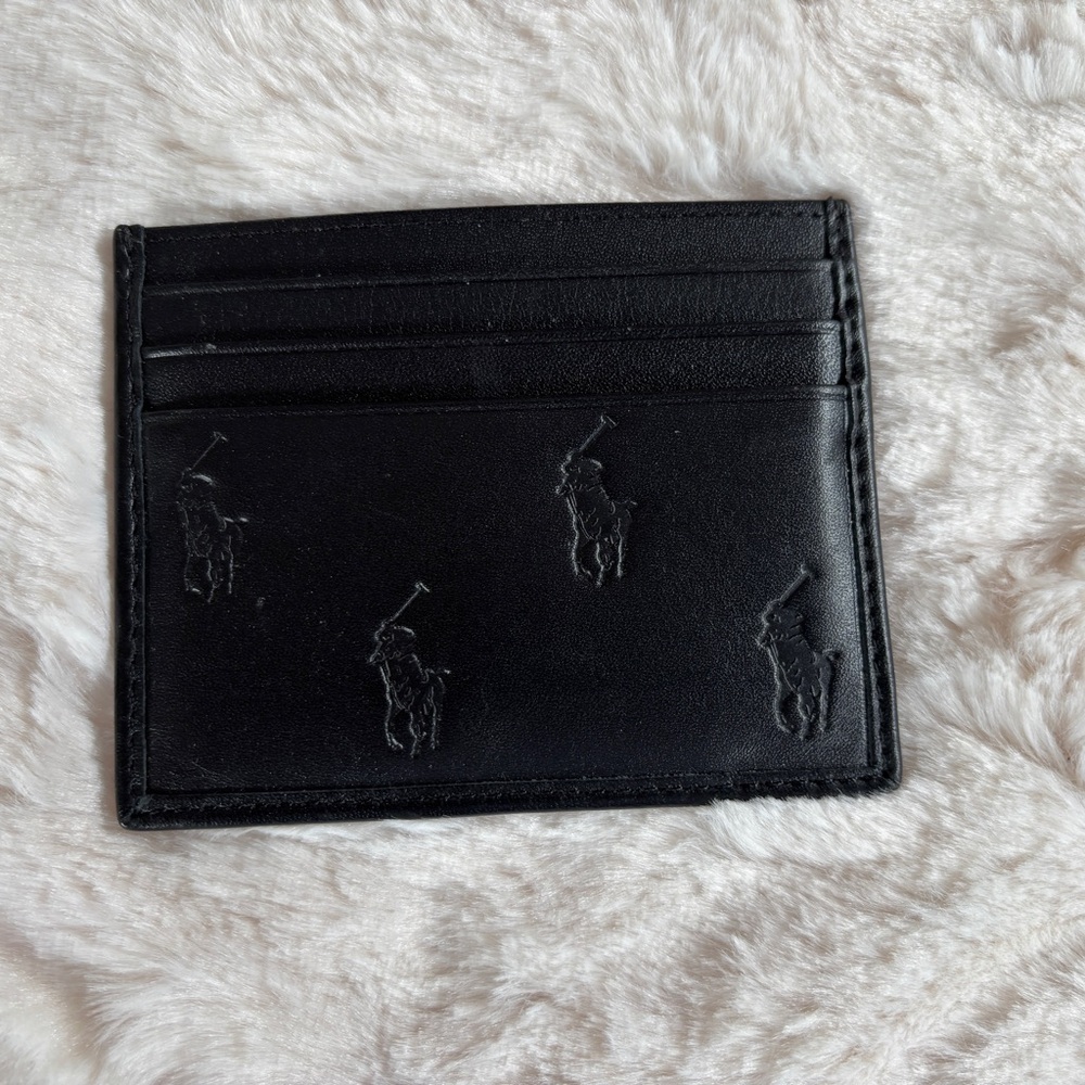 Polo by Ralph Lauren Black Key Card Holder with Embroidered Logo